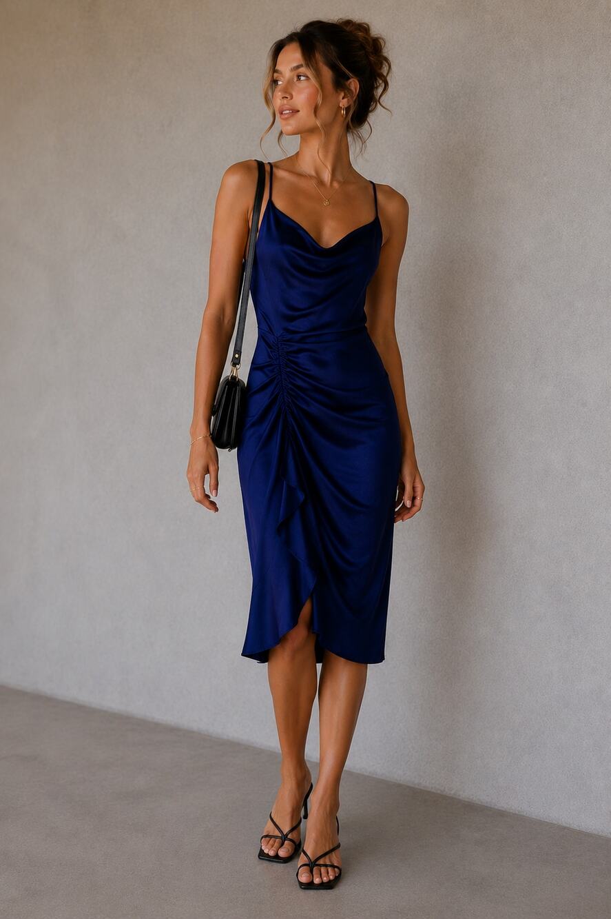 Intermix Blue Sharon Ruffled Mini Dress Womens 0 Romantic Formal Party Baddie
